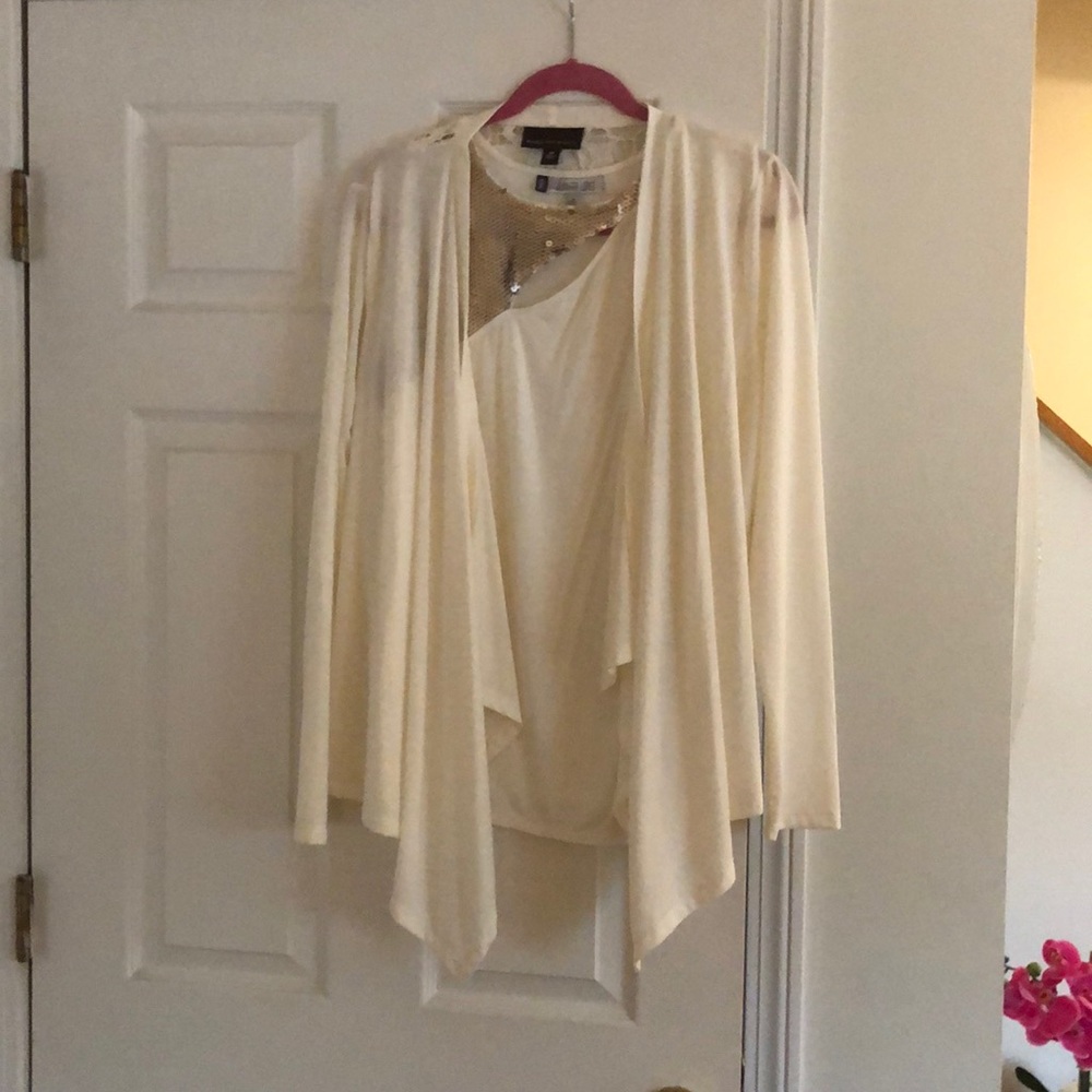 2 pc Jennifer Lopez enhanced sleeveless w jacket